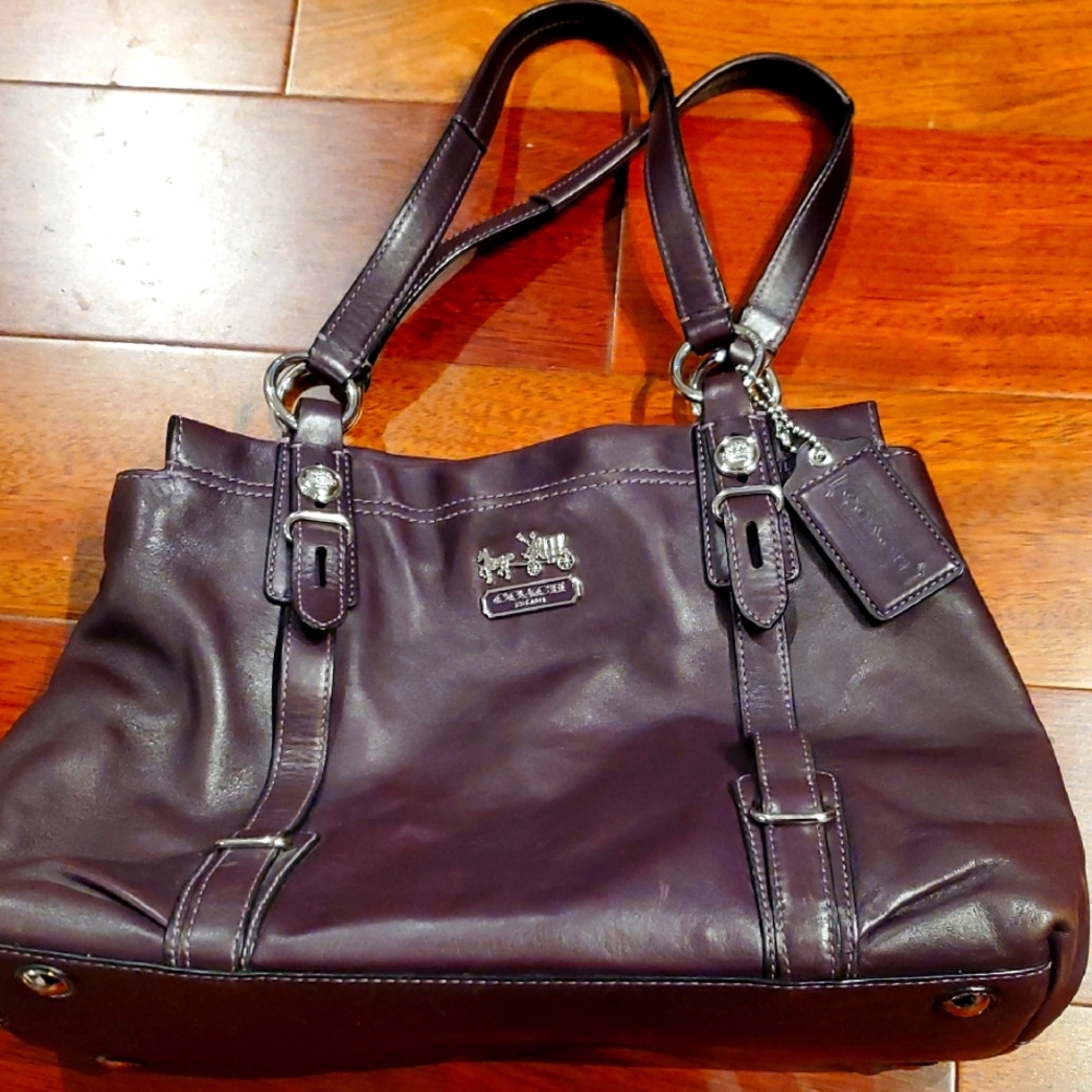 Beautiful Deep Aubergine Colored Coach Bag